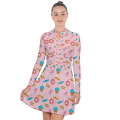 Funny Sweets With Teeth Long Sleeve Panel Dress by SychEva