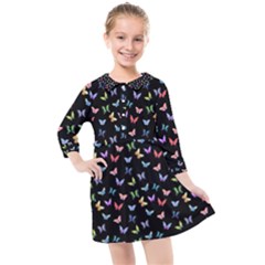 Bright And Beautiful Butterflies Kids  Quarter Sleeve Shirt Dress by SychEva