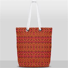 Red Pattern Full Print Rope Handle Tote (small) by Sparkle