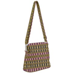 Digital Illusion Zipper Messenger Bag by Sparkle