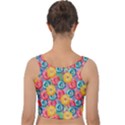 Multicolored Donuts Velvet Crop Top View2