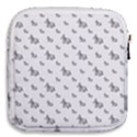 Grey Unicorn Sketchy Style Motif Drawing Pattern Mini Square Pouch View2