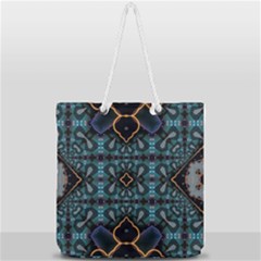 Blue Pattern Full Print Rope Handle Tote (large) by Dazzleway