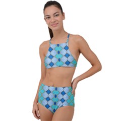 Turquoise High Waist Tankini Set by Dazzleway