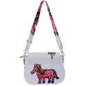 Unicorn Sketchy Style Drawing Saddle Handbag View3