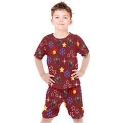 Krampus Kawaii Red Kids  Tee And Shorts Set by NerdySparkleGoth