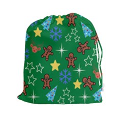 Gingy Green Drawstring Pouch (2xl) by NerdySparkleGoth