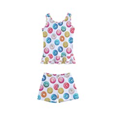 Multicolored Sweet Donuts Kids  Boyleg Swimsuit by SychEva