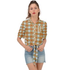 Geometry Tie Front Shirt  by Sparkle