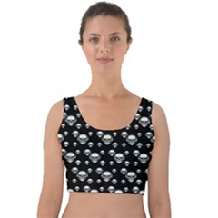 Skullmusician Velvet Crop Top by Sparkle