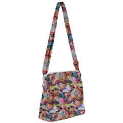 Retro Color Zipper Messenger Bag by Sparkle