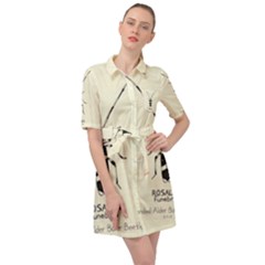 Banded Alder Borer  Belted Shirt Dress by Limerence