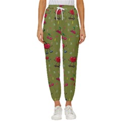 Red Cherries Athletes Cropped Drawstring Pants by SychEva