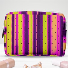 Warped Stripy Dots Make Up Pouch (medium) by essentialimage365