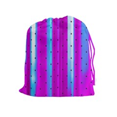 Warped Stripy Dots Drawstring Pouch (xl) by essentialimage365