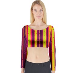 Warped Stripy Dots Long Sleeve Crop Top by essentialimage365