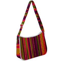 Warped Stripy Dots Zip Up Shoulder Bag by essentialimage365