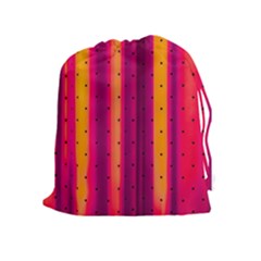 Warped Stripy Dots Drawstring Pouch (xl) by essentialimage365