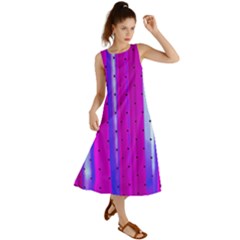 Warped Stripy Dots Summer Maxi Dress by essentialimage365