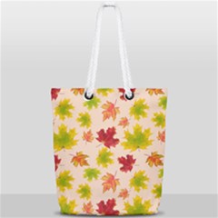 Bright Autumn Leaves Full Print Rope Handle Tote (small) by SychEva