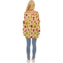 Bright Autumn Leaves Off Shoulder Chiffon Pocket Shirt View4