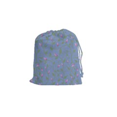 Curly Flowers Drawstring Pouch (small) by SychEva
