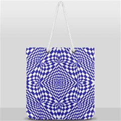 Illusion Waves Pattern Full Print Rope Handle Tote (large) by Sparkle
