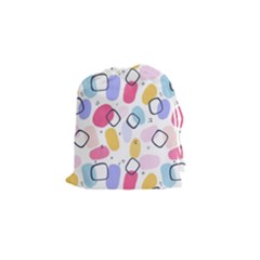 Abstract Multicolored Shapes Drawstring Pouch (small) by SychEva
