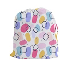 Abstract Multicolored Shapes Drawstring Pouch (2xl) by SychEva