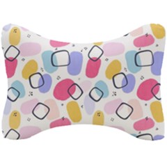 Abstract Multicolored Shapes Seat Head Rest Cushion by SychEva