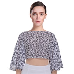 Geometric City Tie Back Butterfly Sleeve Chiffon Top by SychEva