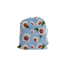 Hibiscus Flowers Drawstring Pouch (small) by SychEva