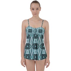 Abstract Geometric Design   Geometric Fantasy   Babydoll Tankini Set by Eskimos