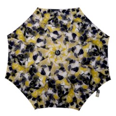 Black, Gray And Yellow Swirls  Hook Handle Umbrellas (large) by Khoncepts