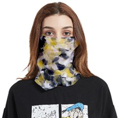 Black, Gray And Yellow Swirls  Face Covering Bandana (two Sides) by Khoncepts