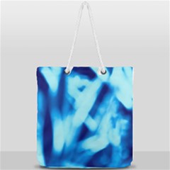 Blue Abstract 2 Full Print Rope Handle Tote (large) by DimitriosArt