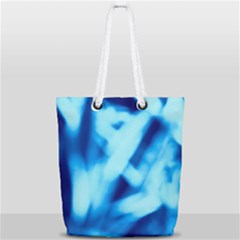 Blue Abstract 2 Full Print Rope Handle Tote (small) by DimitriosArt