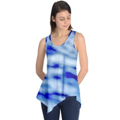 Blue Waves Abstract Series No10 Sleeveless Tunic by DimitriosArt