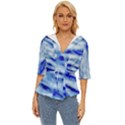 Blue Waves Abstract Series No10 Lightweight Drawstring Hooded Top View1
