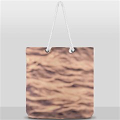 Pink  Waves Abstract Series No5 Full Print Rope Handle Tote (large) by DimitriosArt