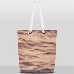 Pink  Waves Abstract Series No5 Full Print Rope Handle Tote (small) by DimitriosArt