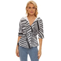 Cycas Leaf The Shadows Lightweight Drawstring Hooded Top by DimitriosArt