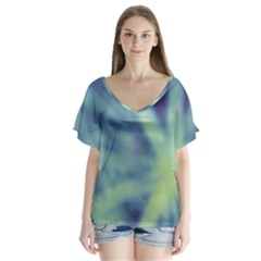 Cold Stars V-neck Flutter Sleeve Top by DimitriosArt