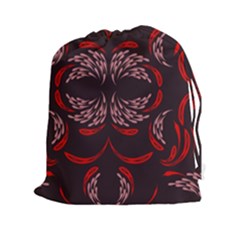 Floral Folk Damask Pattern Fantasy Flowers Floral Geometric Fantasy Drawstring Pouch (2xl) by Eskimos
