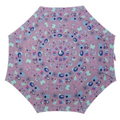 50s Diner Print Pink Straight Umbrellas by NerdySparkleGoth