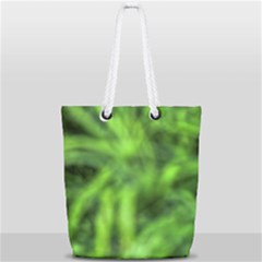 Green Abstract Stars Full Print Rope Handle Tote (small) by DimitriosArt