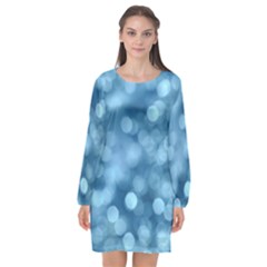 Light Reflections Abstract No8 Cool Long Sleeve Chiffon Shift Dress  by DimitriosArt