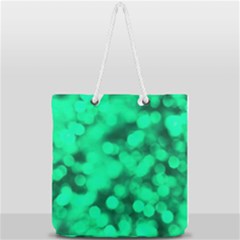 Light Reflections Abstract No10 Green Full Print Rope Handle Tote (large) by DimitriosArt