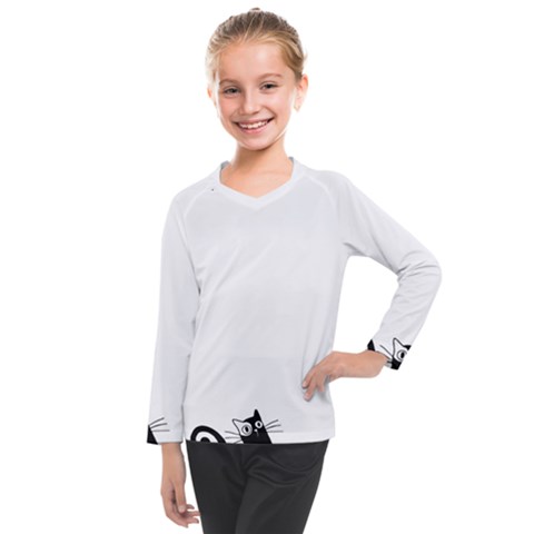 Cats Pattern Example Kids  Long Mesh Tee by Littlebird