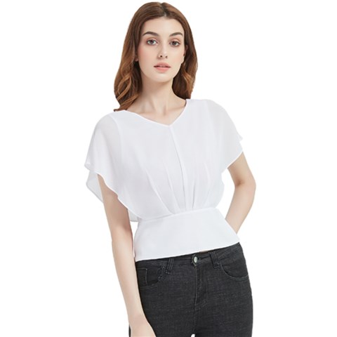 Cats Pattern Example Butterfly Chiffon Blouse by Littlebird